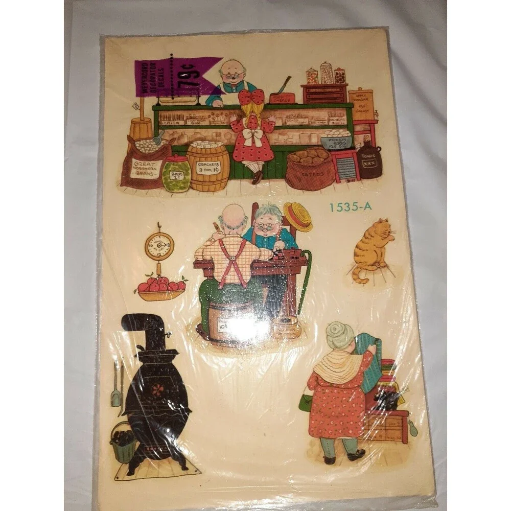 Pack Vintage Meyercord Decals Unopened 1535-A Country Store 1970’s